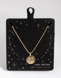 18ct Gold Plated Cubic Zirconia Snake Coin Necklace - link has visual effect only