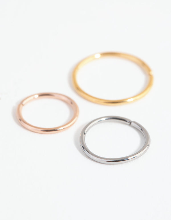 Mixed Surgical Steel Graduated Cubic Zirconia Nose 6-Pack