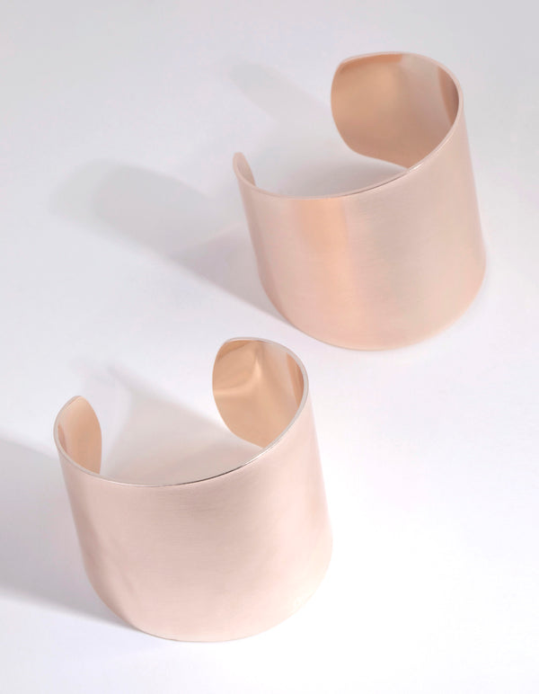 Rose Gold Thick Double Cuff Bracelet