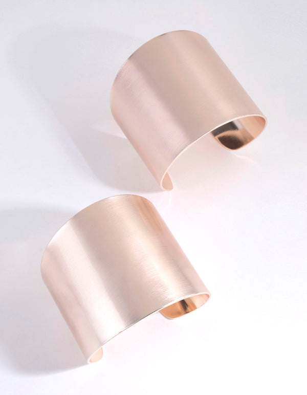 Rose Gold Thick Double Cuff Bracelet