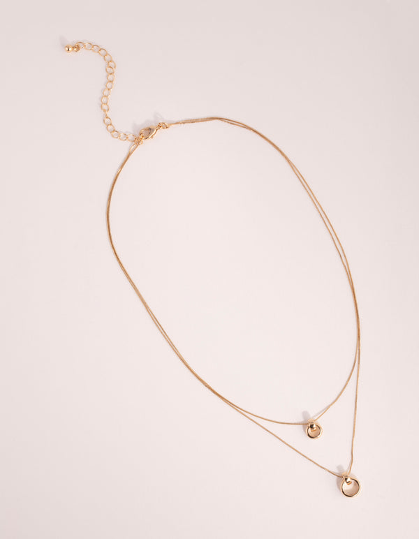 Gold Double Ring Necklace Pack