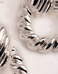 Silver Plated Twisted Earrings - link has visual effect only