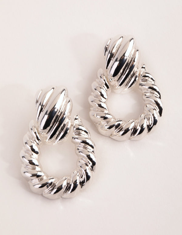 Silver Plated Twisted Earrings