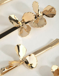 Gold Flower Hair Slides - link has visual effect only