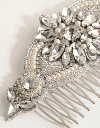 Statement Embossed Pearl Crystal Comb - link has visual effect only