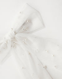 Pearl Detail Mesh Bow Clip - link has visual effect only