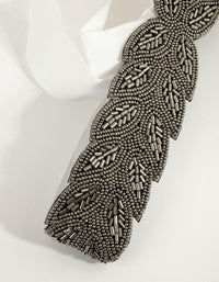 Beaded Leaf Detailed Grey Sash - link has visual effect only