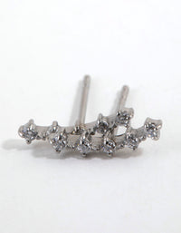 Surgical Steel Cubic Zirconia Crawler Stud Earring - link has visual effect only