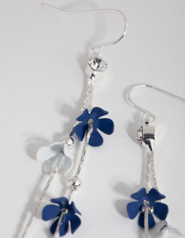 Silver Miniature Matte Flower Earrings