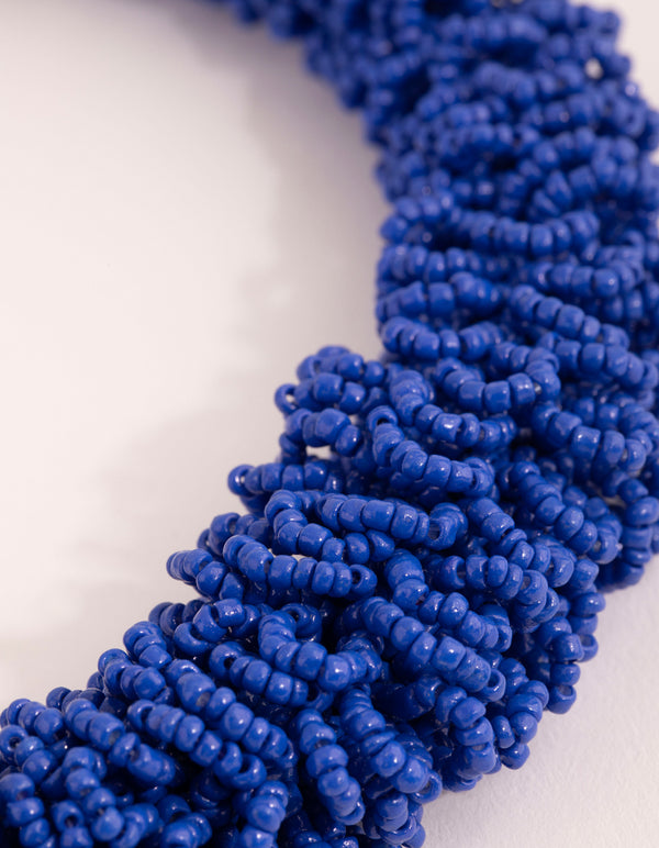 Cobalt Seed Bead Collar Necklace