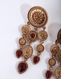 Antique Gold Stamped Multi Disc Earrings - link has visual effect only