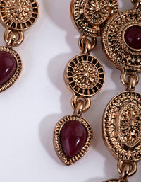 Antique Gold Stamped Multi Disc Earrings - link has visual effect only