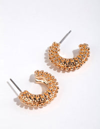 Gold Spot Textured Huggie Earrings - link has visual effect only