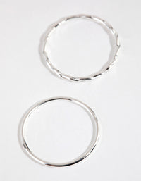 Sterling Silver Twisted & Polished Ring Set - link has visual effect only