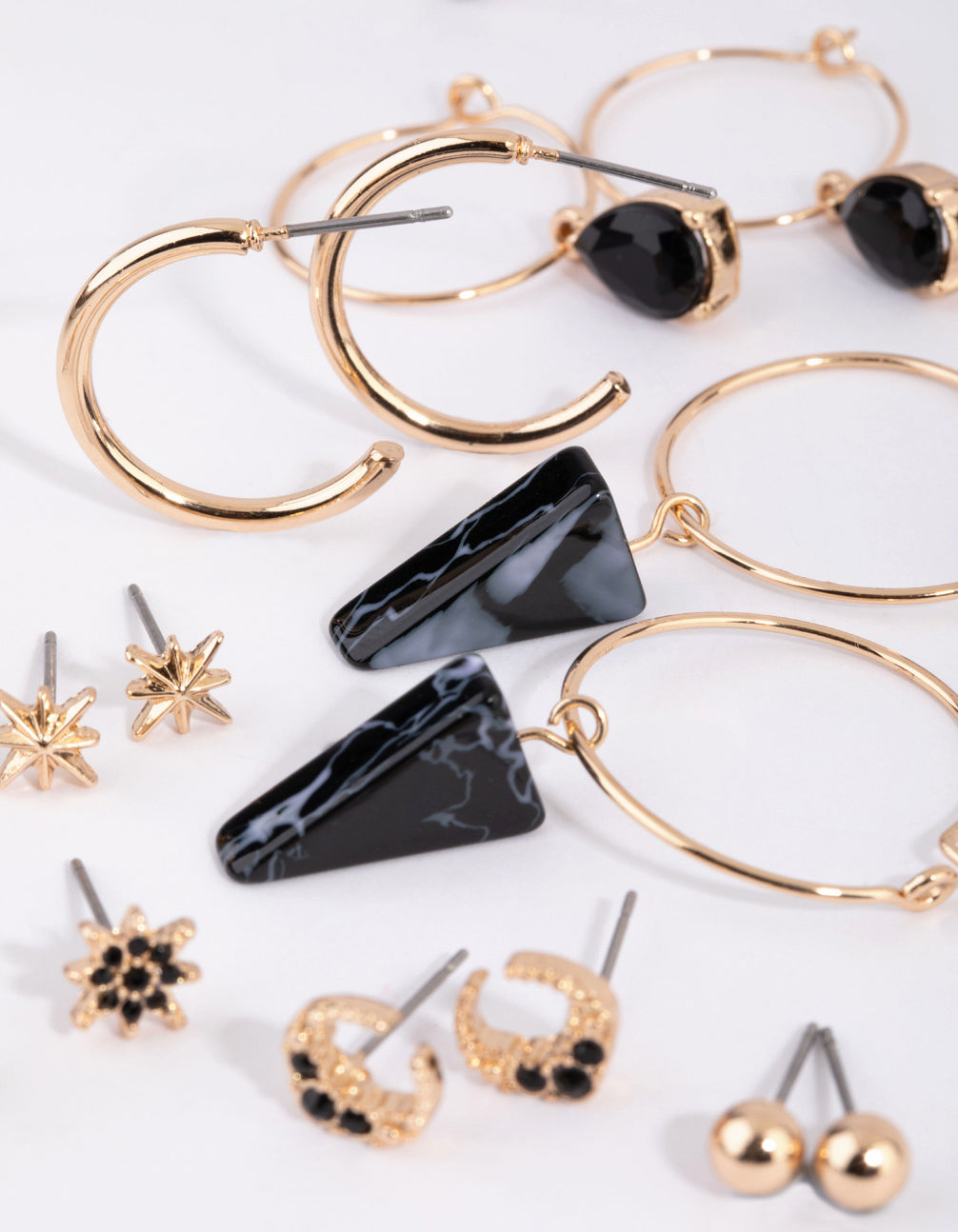 Gold Star Stud & Hoop Earring Pack