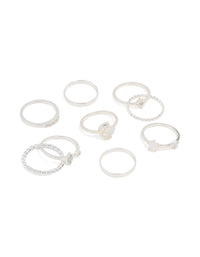 Silver Moonstone Mixed Ring 8-Pack - link has visual effect only