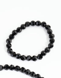 Classic Black Bead Jewellery Set - link has visual effect only