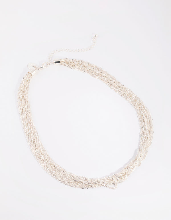 Silver Fine Twisted Chain Necklace