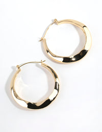 Gold Plated Large Swirl Hoop Earrings - link has visual effect only