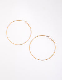 Gold Flat Edge Hoop Earrings - link has visual effect only