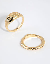 Gold Plated Molten Ring Set - link has visual effect only