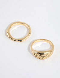 Gold Plated Molten Ring Set - link has visual effect only