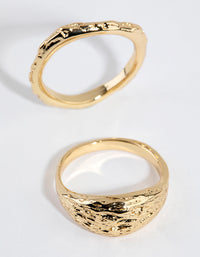 Gold Plated Molten Ring Set - link has visual effect only