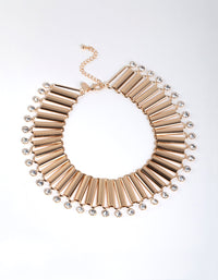Gold Diamante Droplet Wide Choker - link has visual effect only