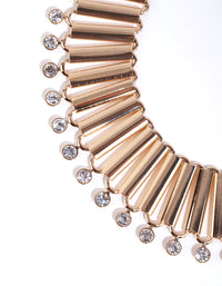 Gold Diamante Droplet Wide Choker - link has visual effect only