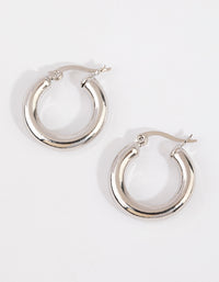 Silver Simple Circle Hoop Earrings - link has visual effect only