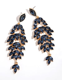 Gold Navette Stone Drop Earrings - link has visual effect only