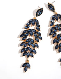 Gold Navette Stone Drop Earrings - link has visual effect only