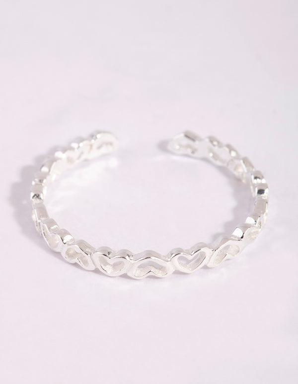 Sterling Silver Heart Band Ring