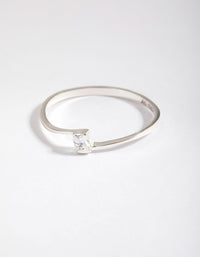 Sterling Silver Cubic Zirconia Ring - link has visual effect only
