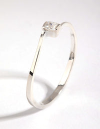 Sterling Silver Cubic Zirconia Ring - link has visual effect only