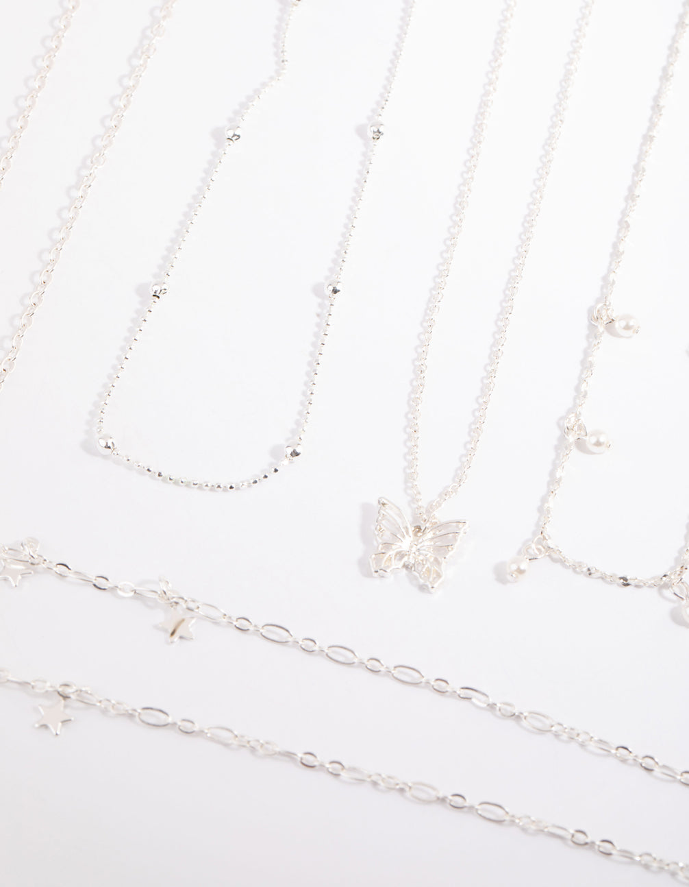 Silver Star & Pearl Choker 6-Pack