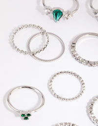 Silver Mixed Band & Stone Ring Pack - link has visual effect only