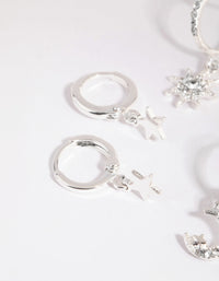 Silver Celestial Huggie Earring Pack - link has visual effect only