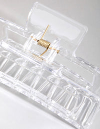 Large Rectangular Clear Hair Claw Clip - link has visual effect only