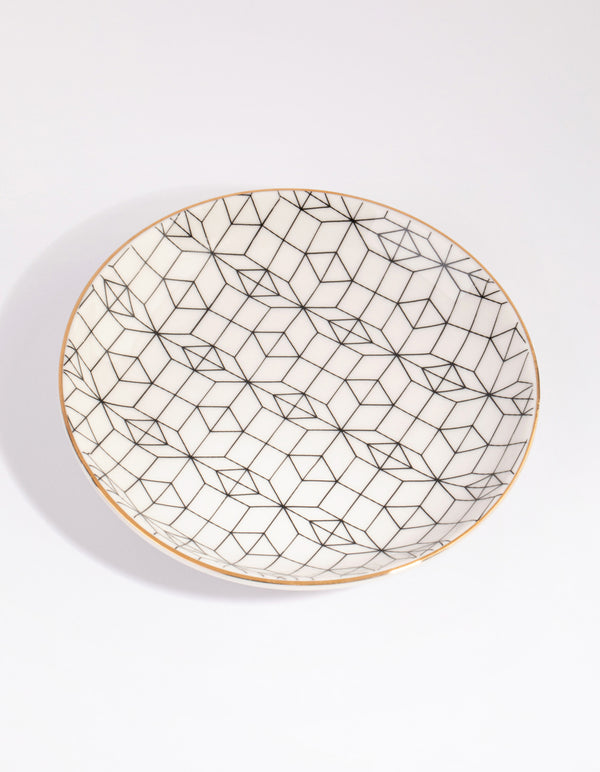 Geometric Ceramic Trinket Tray