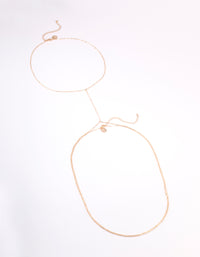 Gold Fine Body Chain - link has visual effect only