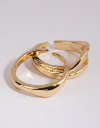 Gold Plated Adjustable Wave Ring Pack - link has visual effect only