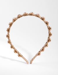 Gold Thread Wrapped Diamante Headband - link has visual effect only