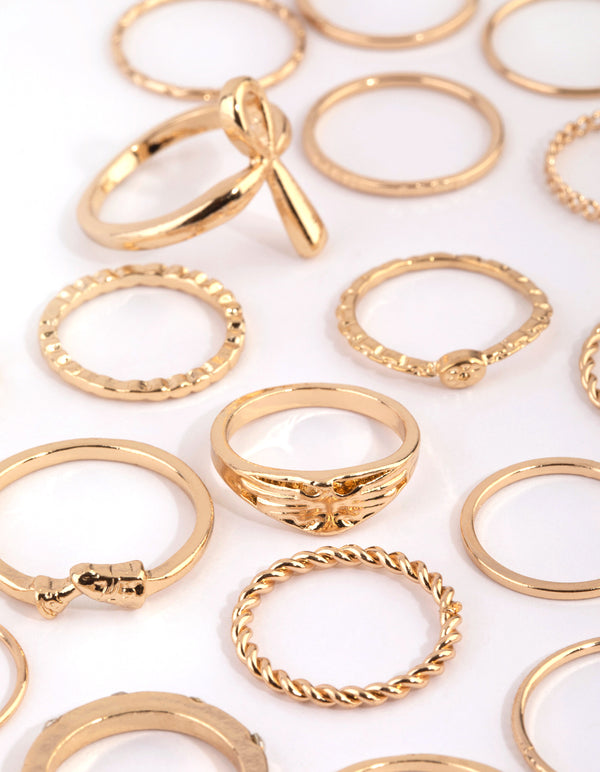 Gold Diamante Ring 24-Pack