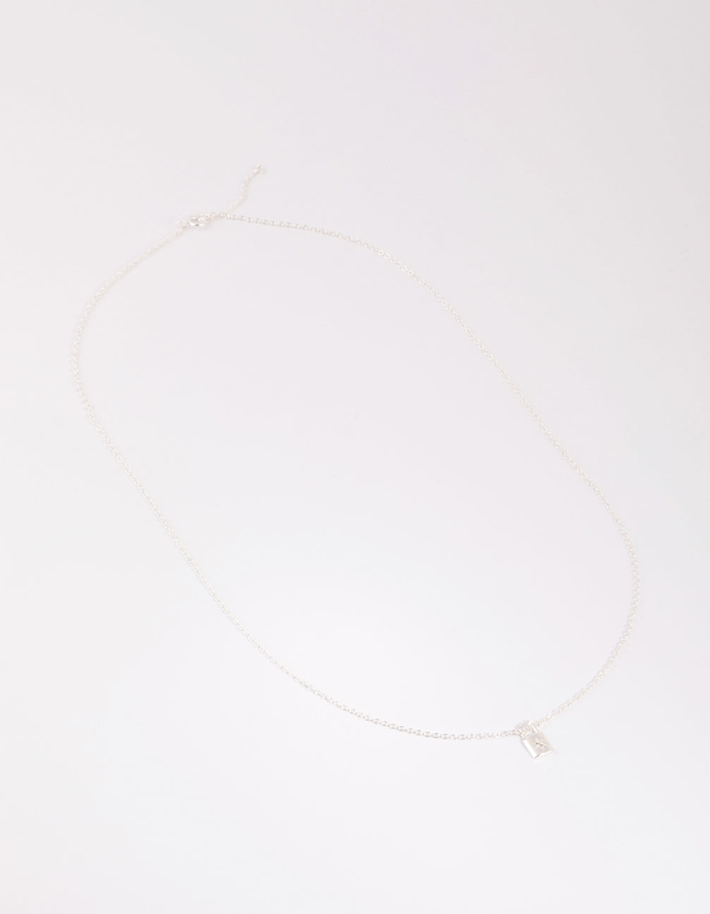 Sterling Silver Star Padlock Necklace