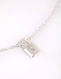 Sterling Silver Star Padlock Necklace - link has visual effect only