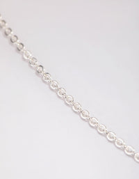 Silver Plated Short Plain Chain Necklace - link has visual effect only
