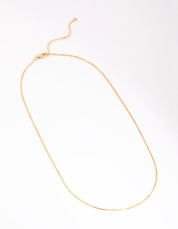 Gold Plated Medium Box Chain Necklace