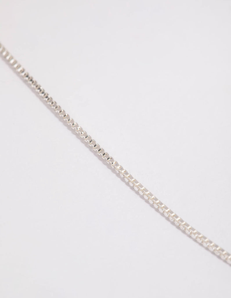 Silver Plated Long Box Chain Necklace - Lovisa