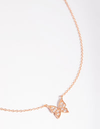 Rose Gold Plated Sterling Silver Butterfly Necklace - link has visual effect only